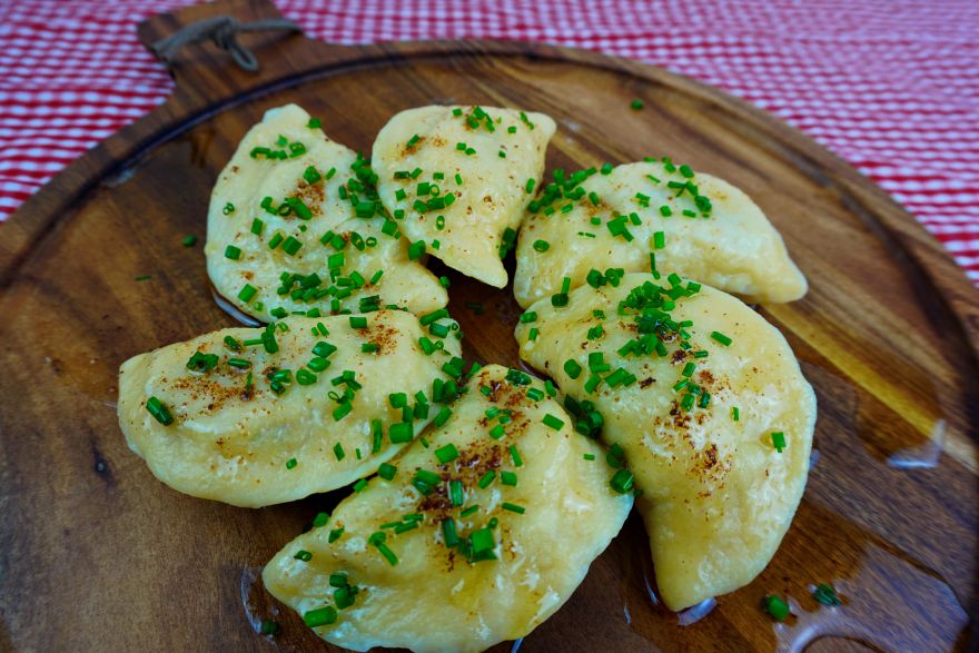 Dolomitenkrapfen mit Rotkraut